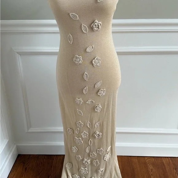 Caroline Constas Floral Shimmer Knit Dress - Picture 2 of 4